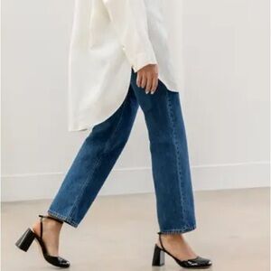 Dear Frances Black Harlow Patent Leather Heels Ankle Strap 39 9